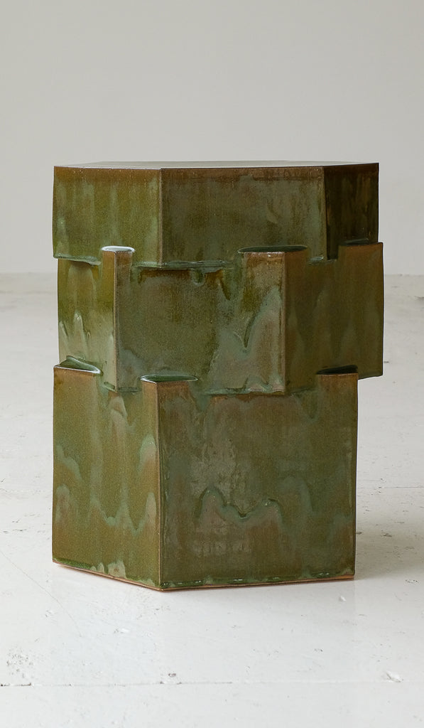 B Zippy Aniline Green XL Tall Triple Tier Hex Side Table - Spartan Shop