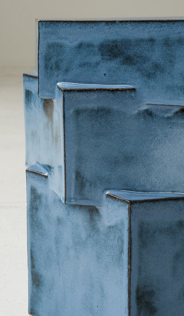 B Zippy Mottled Blue Triple Tier Hex Side Table - Spartan Shop