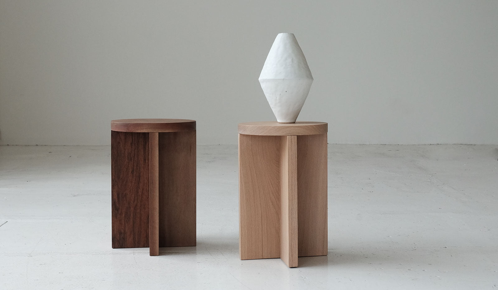 Material Round Narrow Foundation Stool / Side Table