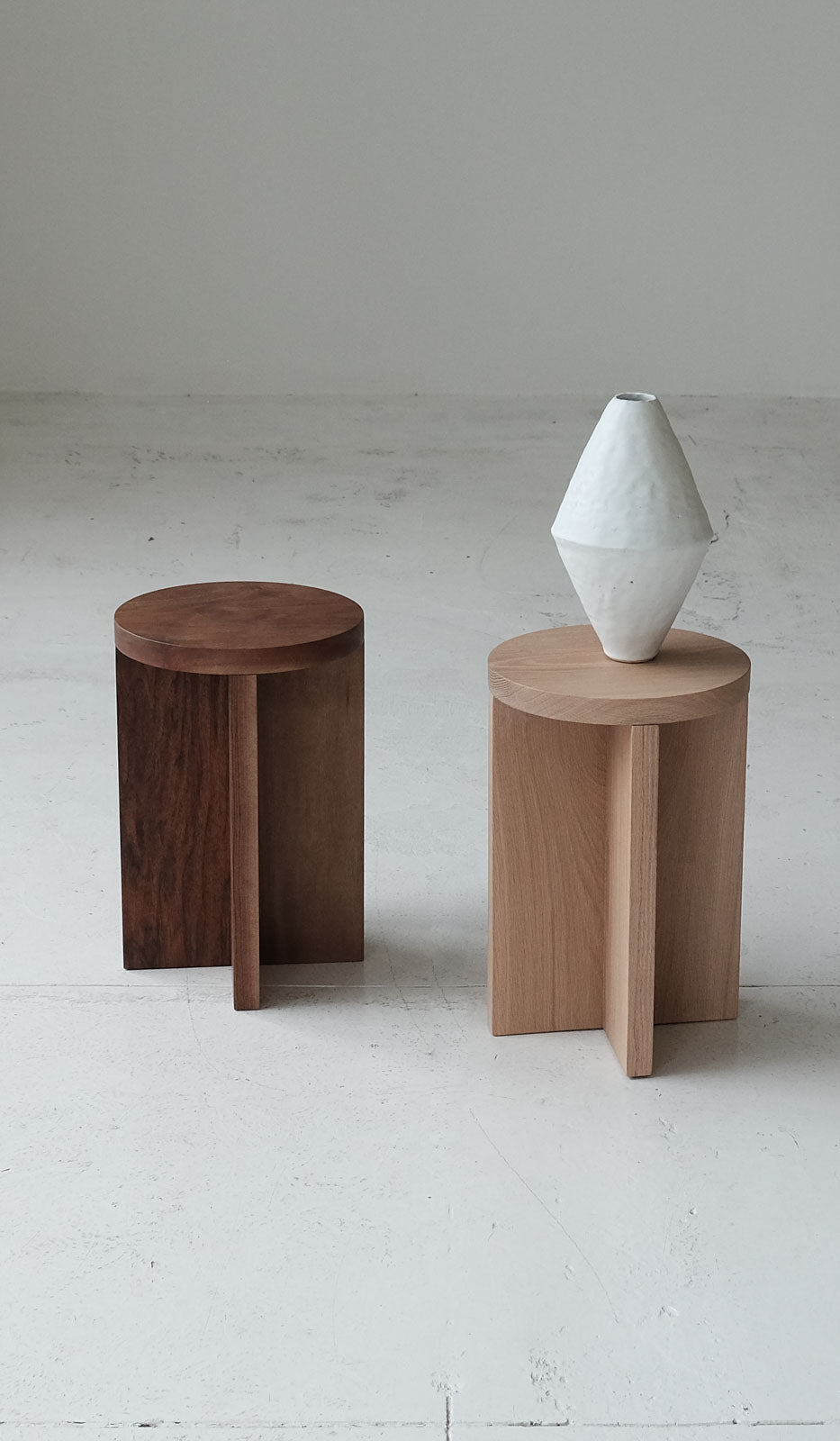 Material Round Narrow Foundation Stool / Side Table
