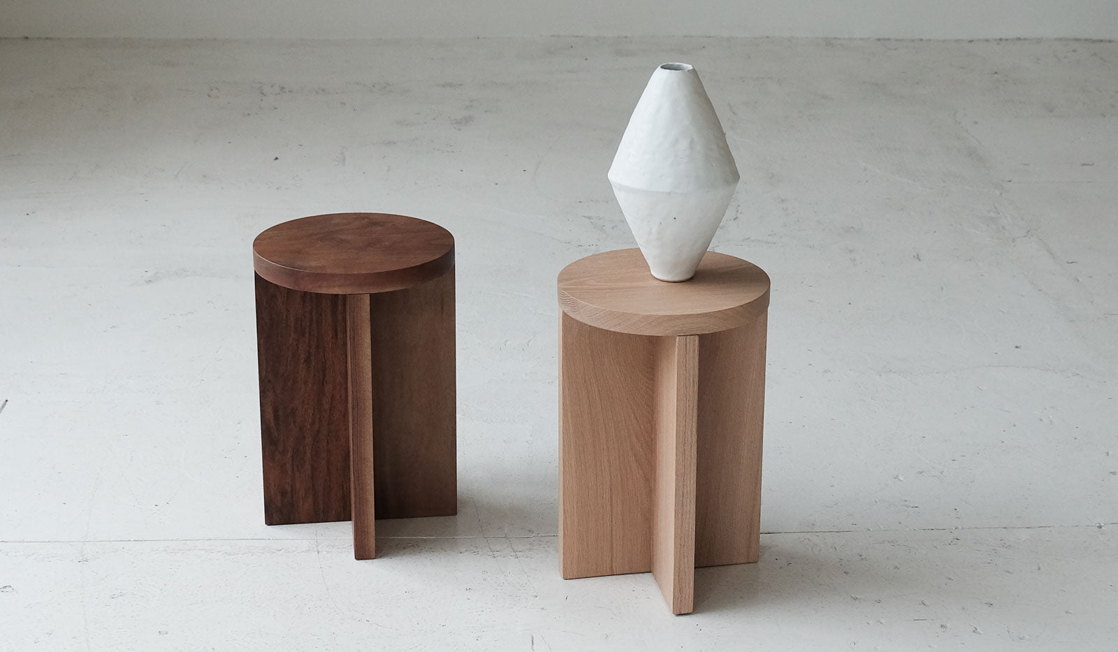 Material Round Narrow Foundation Stool / Side Table