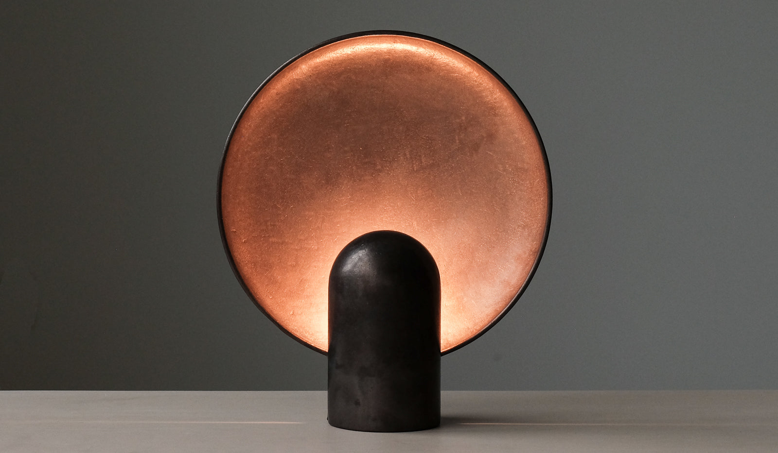 Studio Henry Wilson Blackened Cast Bronze Surface Sconce Table Lamp