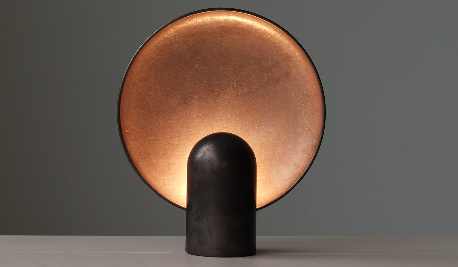 Studio Henry Wilson Blackened Cast Bronze Surface Sconce Table Lamp