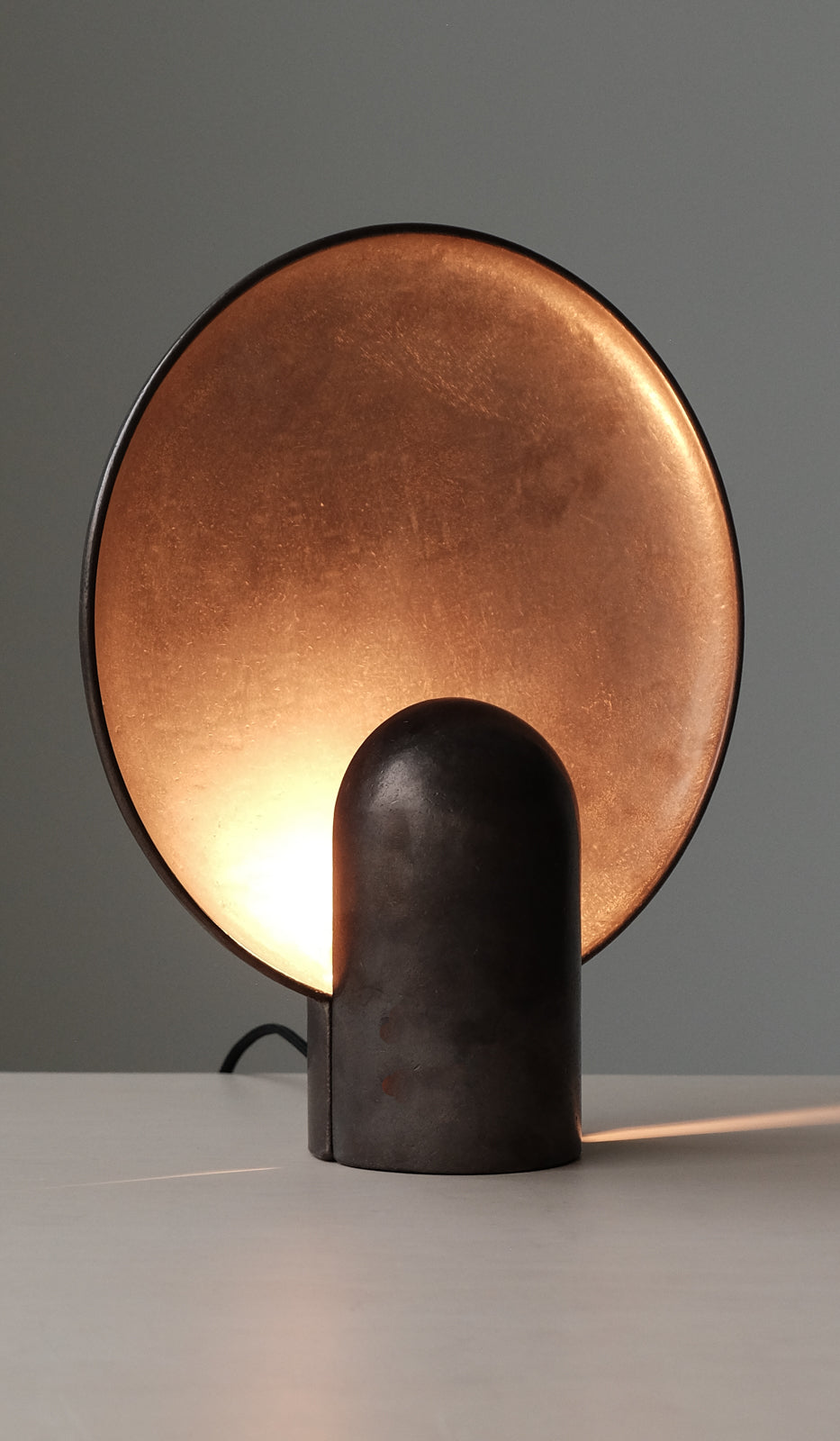 Studio Henry Wilson Blackened Cast Bronze Surface Sconce Table Lamp