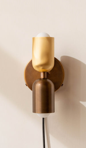 In Common With Brass Up Down Sconce - Plug In