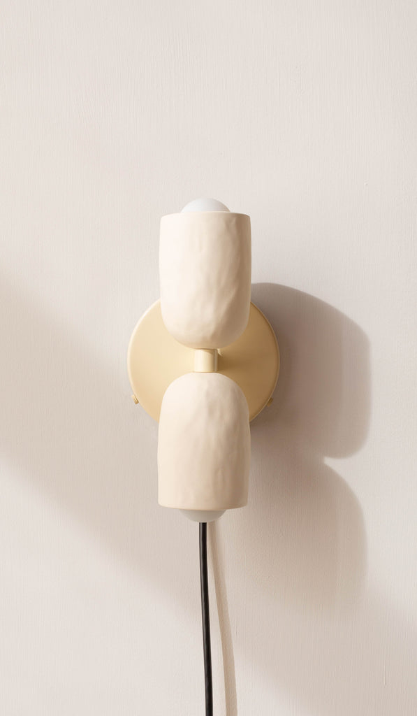 In Common With Ceramic Up Down Sconce - Tonal Hardware - Plug In