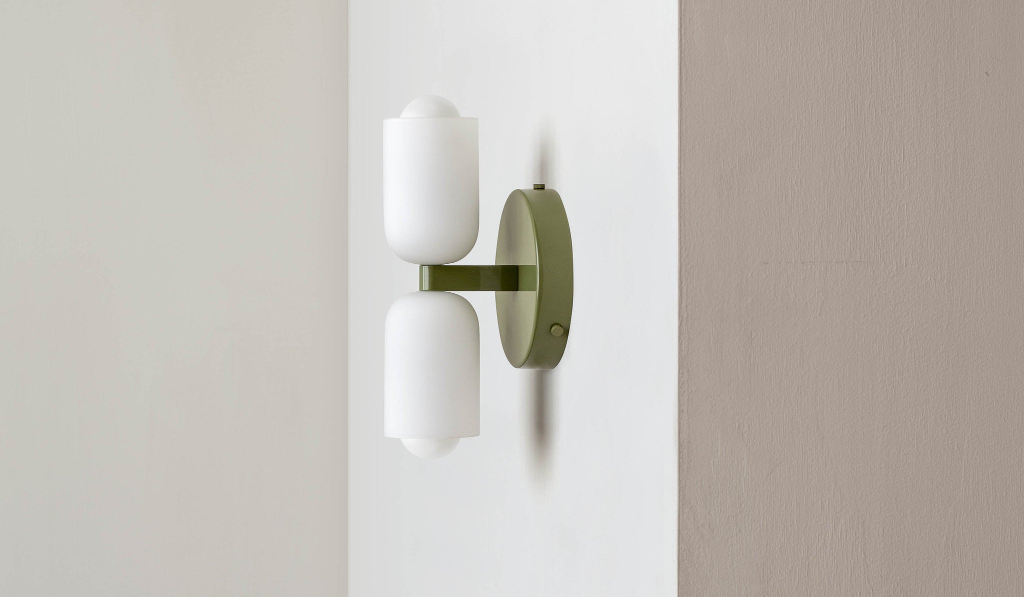 In Common With Enamel White Glass Up Down Sconce