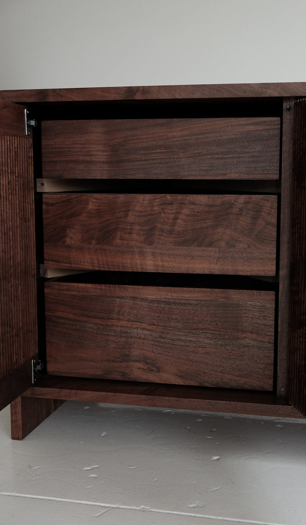 Material Oregon Walnut Slatted Credenza