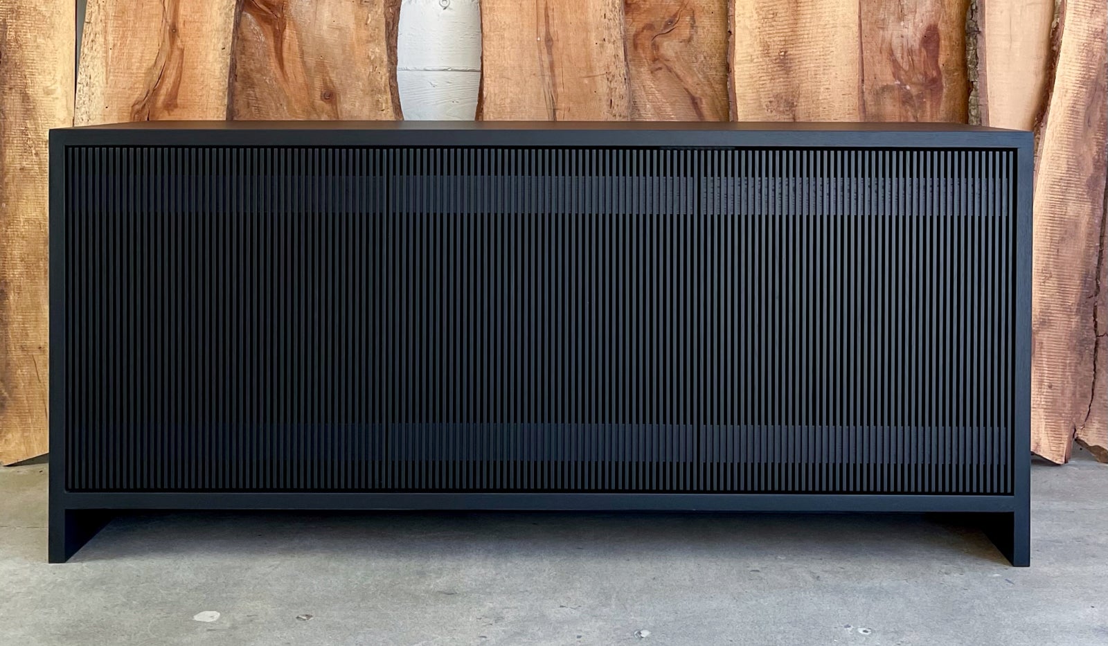 Material Blackened Ash Slatted Credenza