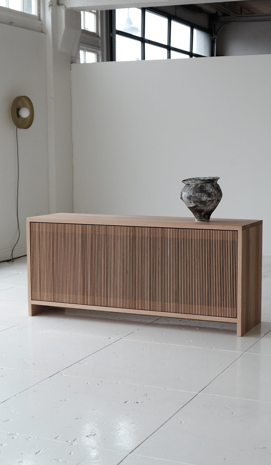 Material Oak Slatted Credenza