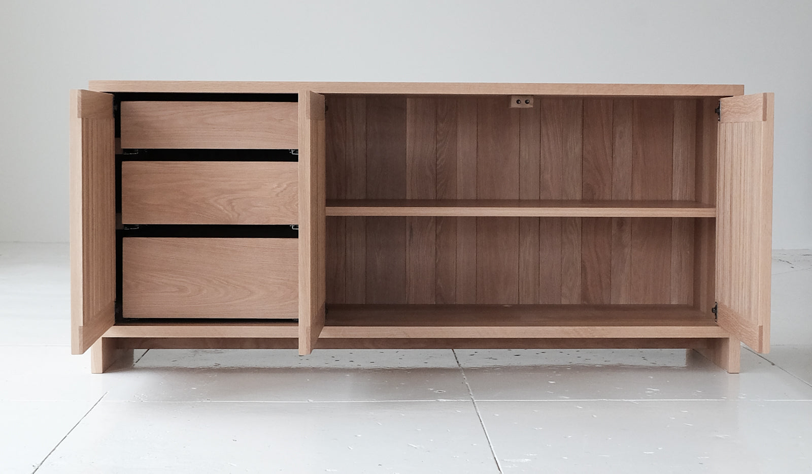 Material Oak Slatted Credenza