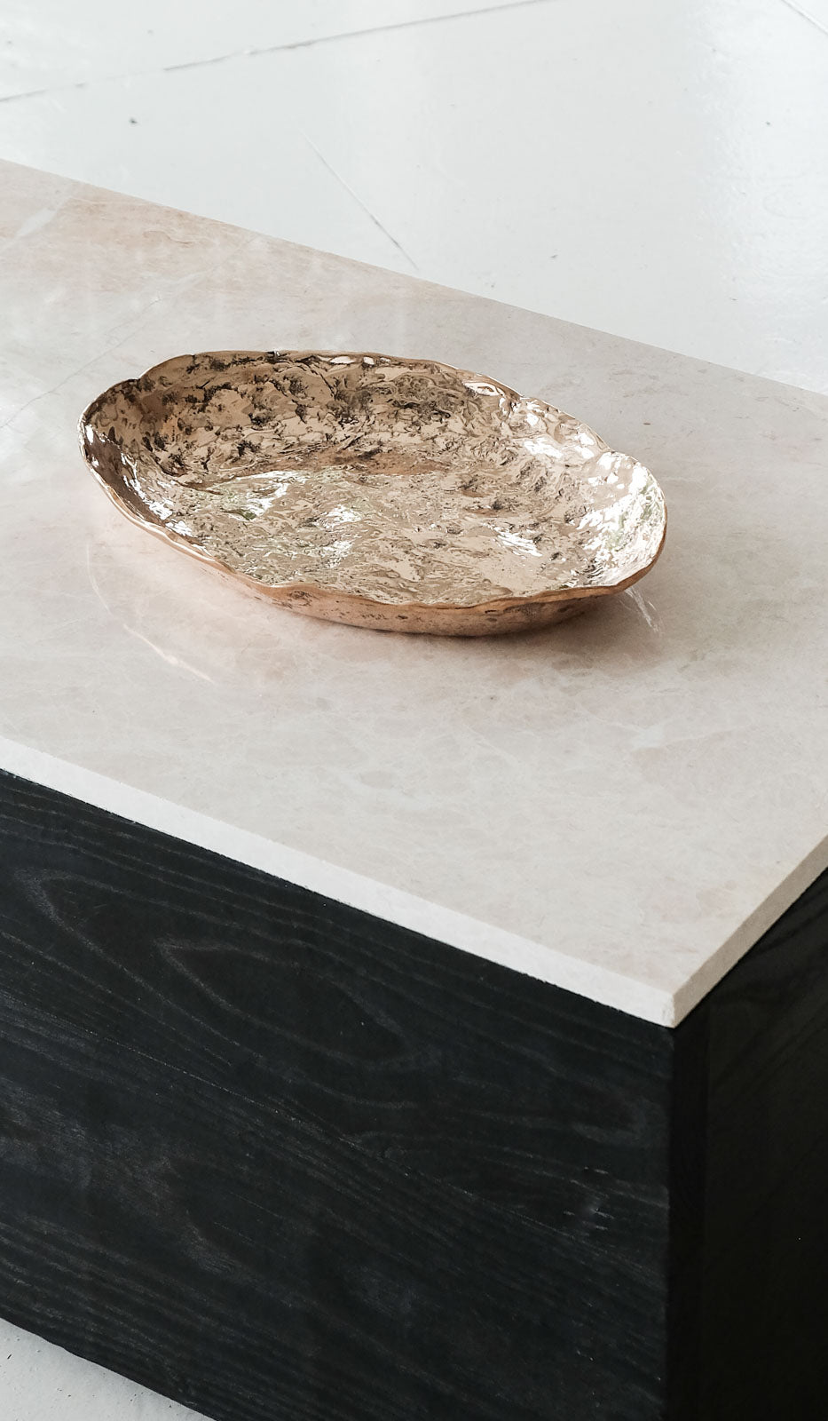 Nancy Pearce Extra Large Oval Furrowed Cast Bronze Bowl