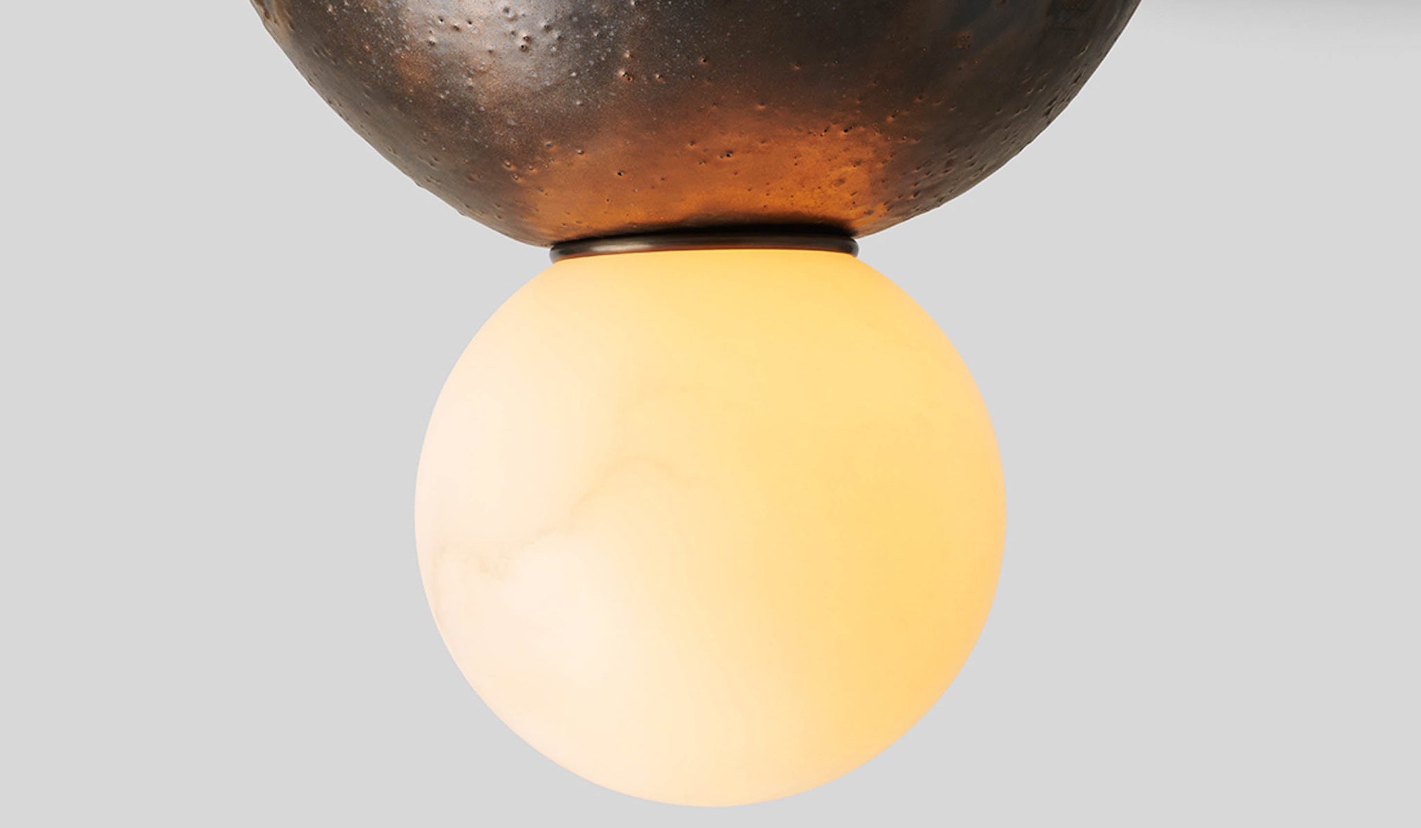 Rosie Li Pilar Round Alabaster Double Pendant