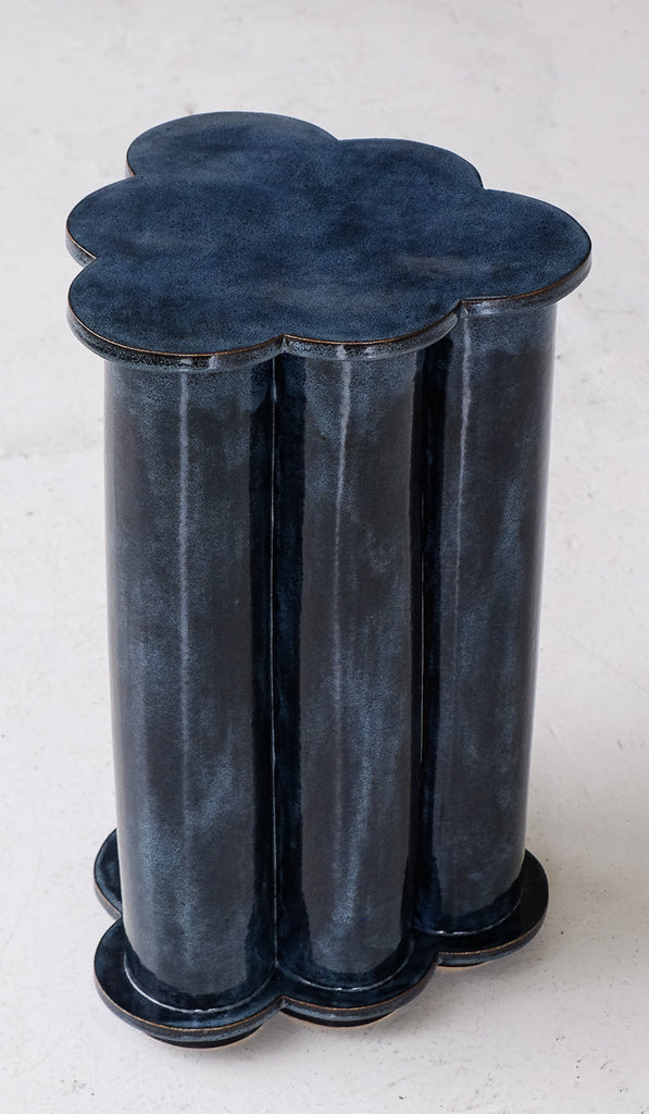 IN STOCK B Zippy Pam's Blue Tall Ruffle Side Table