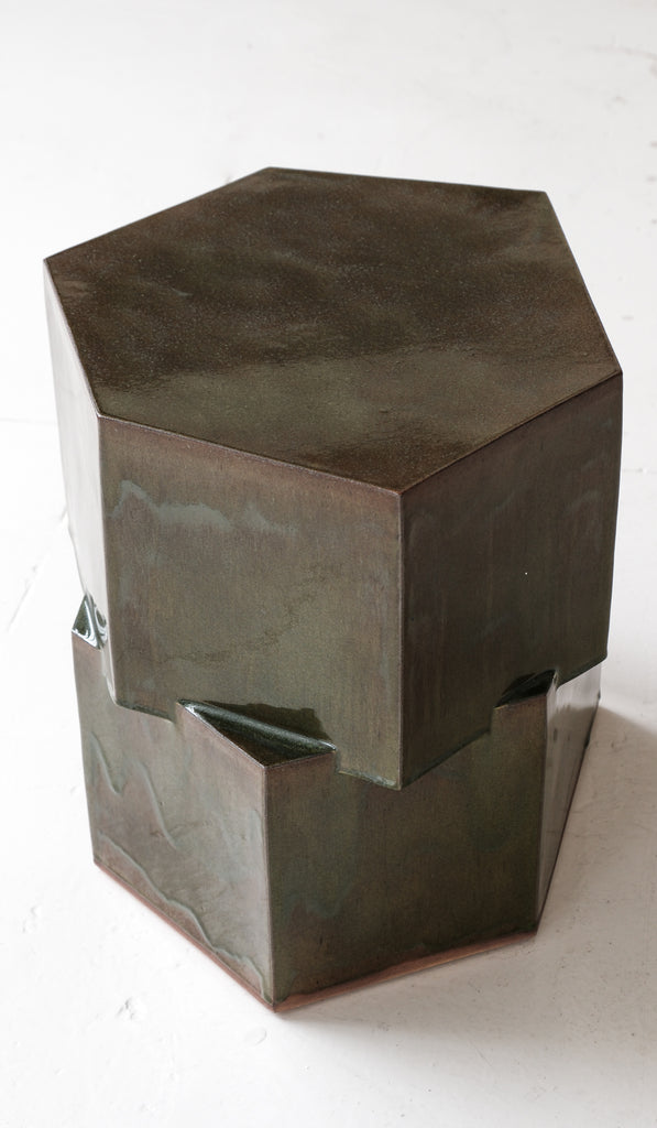 B Zippy Double Tier Hex Side Table