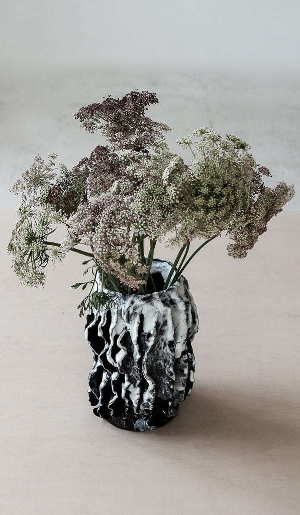 Nathalee Paolinelli Black Frost Ripple Vase