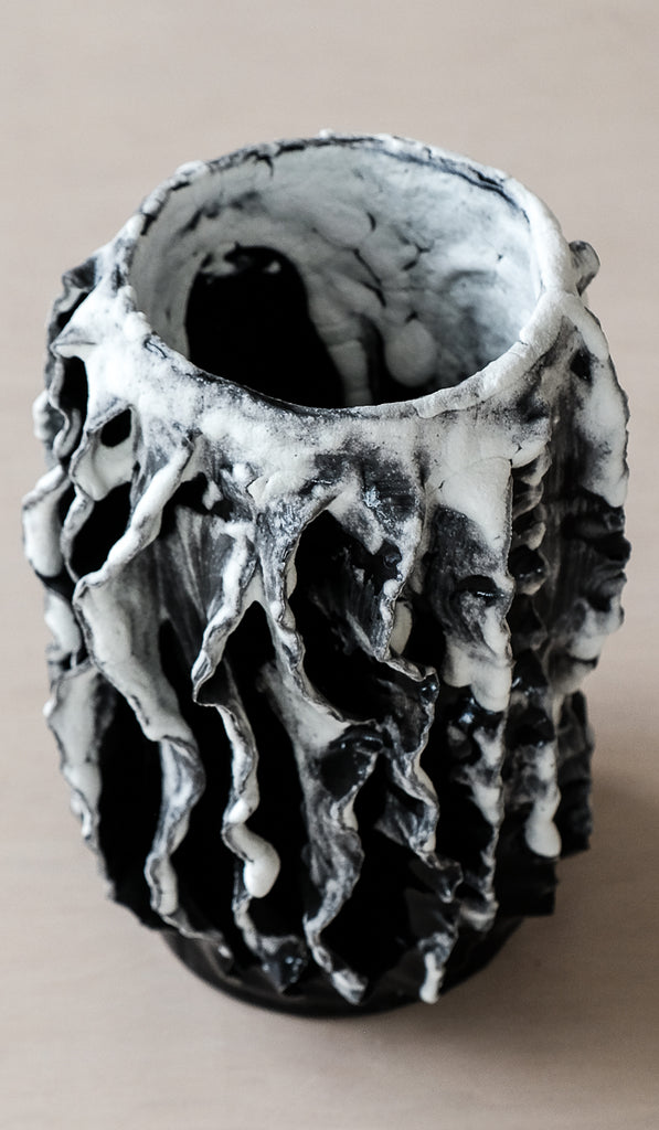 Nathalee Paolinelli Black Frost Ripple Vase