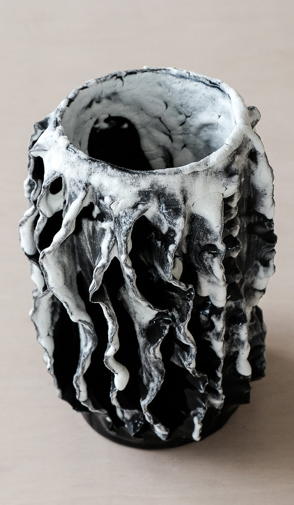 Nathalee Paolinelli Black Frost Ripple Vase