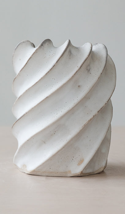 Clam Lab White Twist Vessel