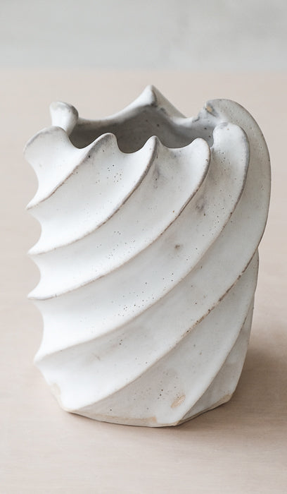 Clam Lab White Twist Vessel