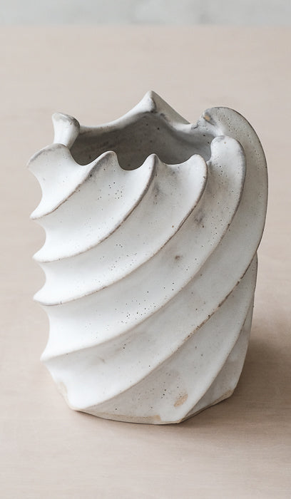 Clam Lab White Twist Vessel