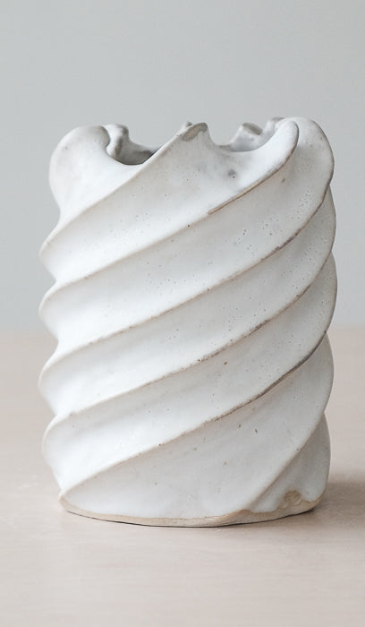 Clam Lab White Twist Vessel