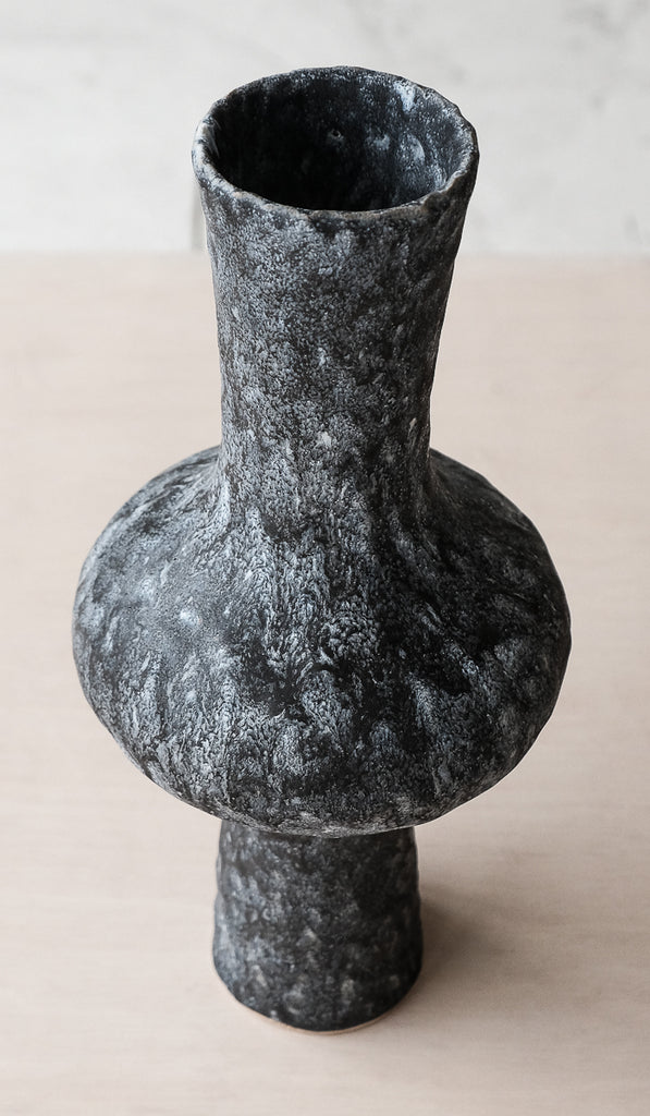 Giselle Hicks Mottled Black Single Curve Vase