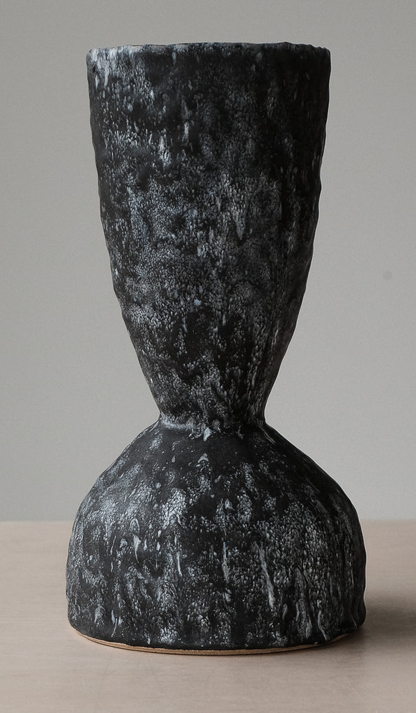 Giselle Hicks Mottled Black Vase with Funnel