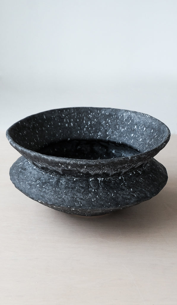 Giselle Hicks Speckled Black Large Zig Zag Bowl