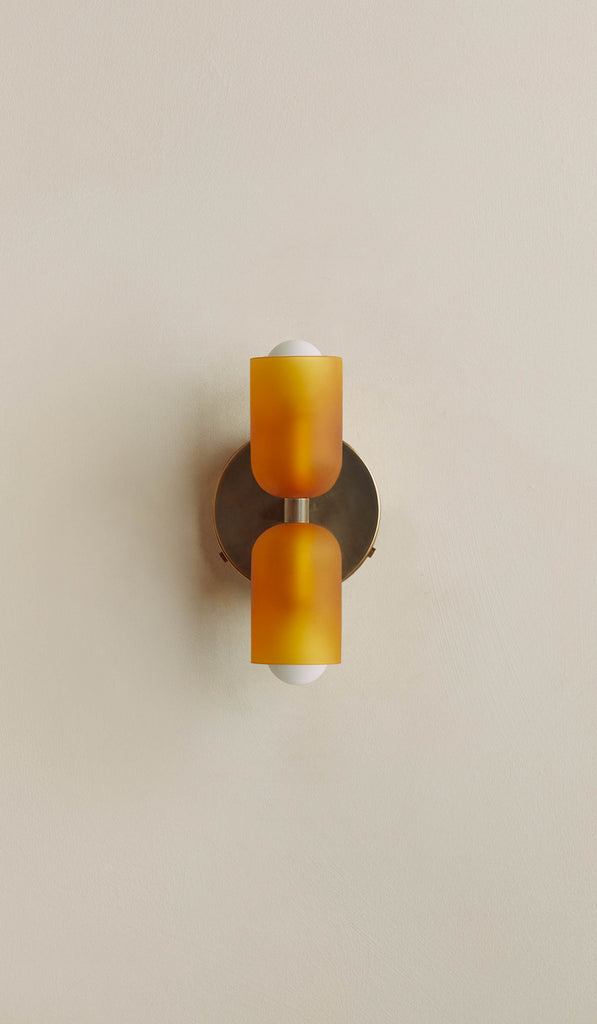 In Common With Sandblasted Amber Glass Up Down Sconce