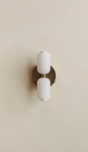 In Common With Sandblasted White Glass Up Down Sconce