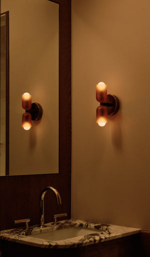 In Common With Sandblasted Amber Glass Up Down Sconce