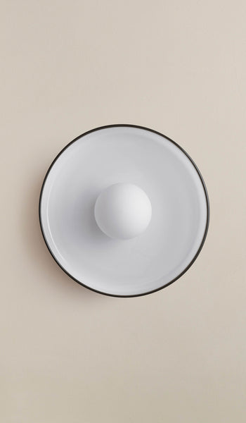 In Common With Opaline Glass Disc Surface Mount with Pistachio Rim