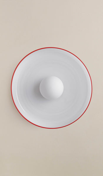 In Common With Opaline Glass Disc Surface Mount with Red Rim