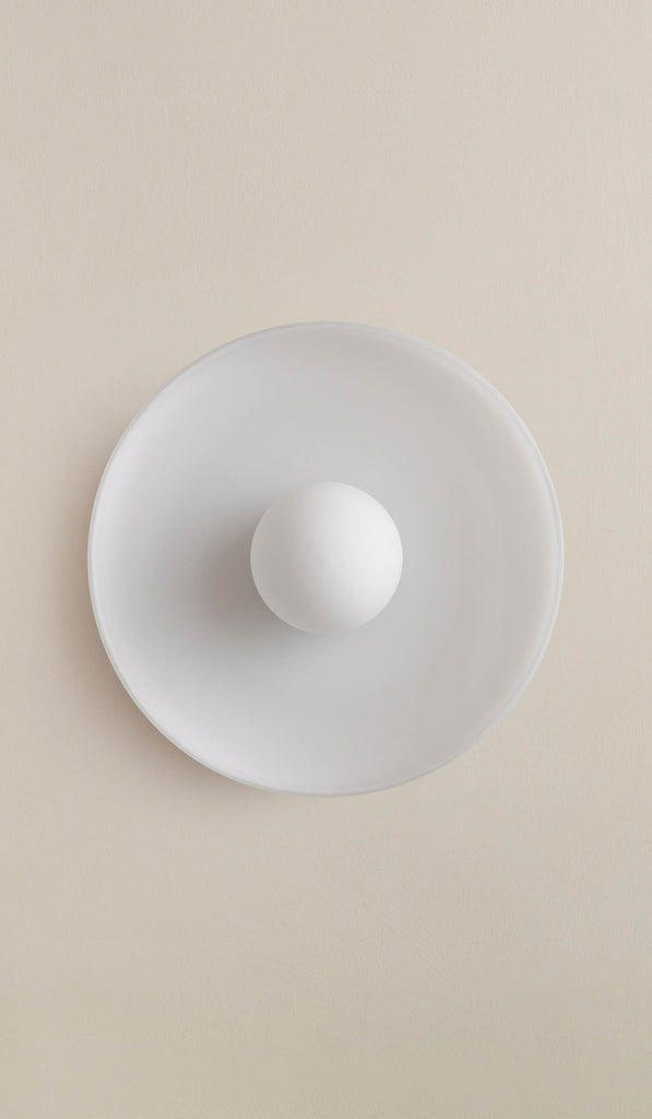In Common With Sandblasted White Glass Disc Surface Mount