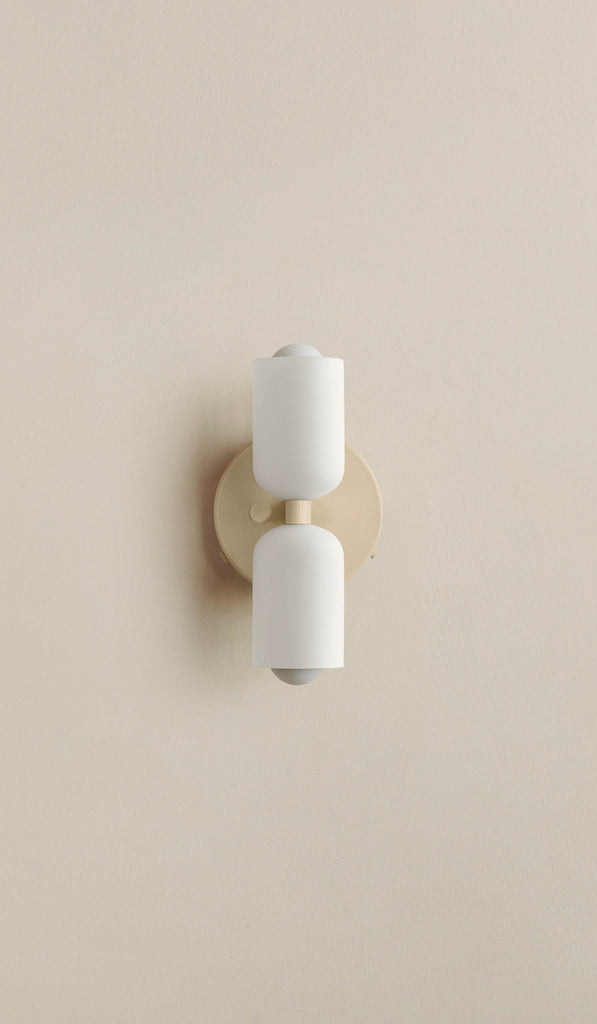 In Common With Enamel White Glass Up Down Sconce