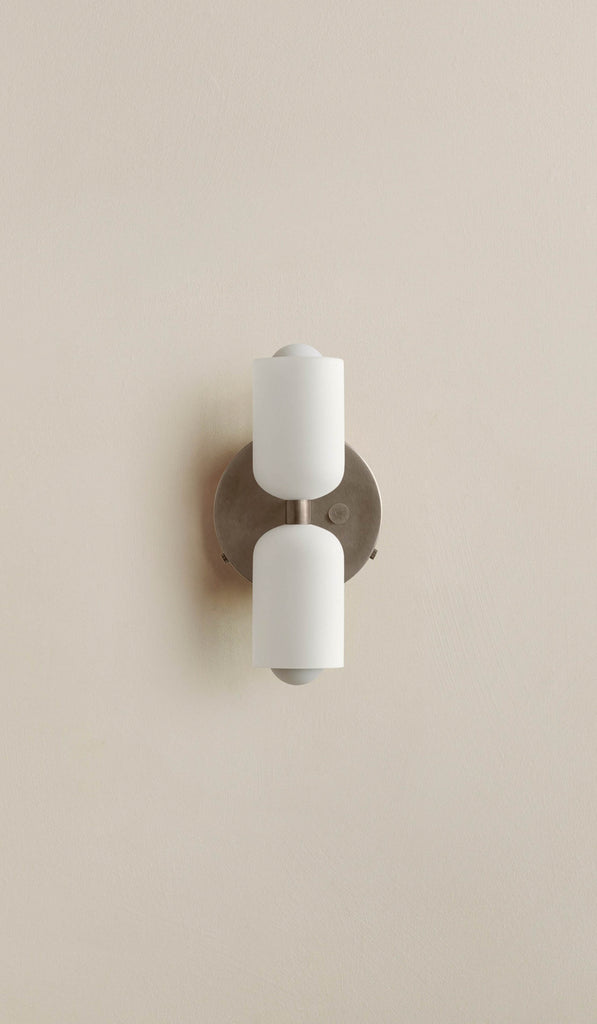 In Common With Enamel White Glass Up Down Sconce