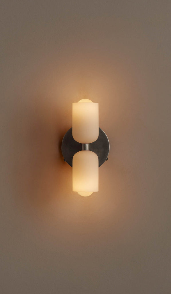 In Common With Enamel White Glass Up Down Sconce