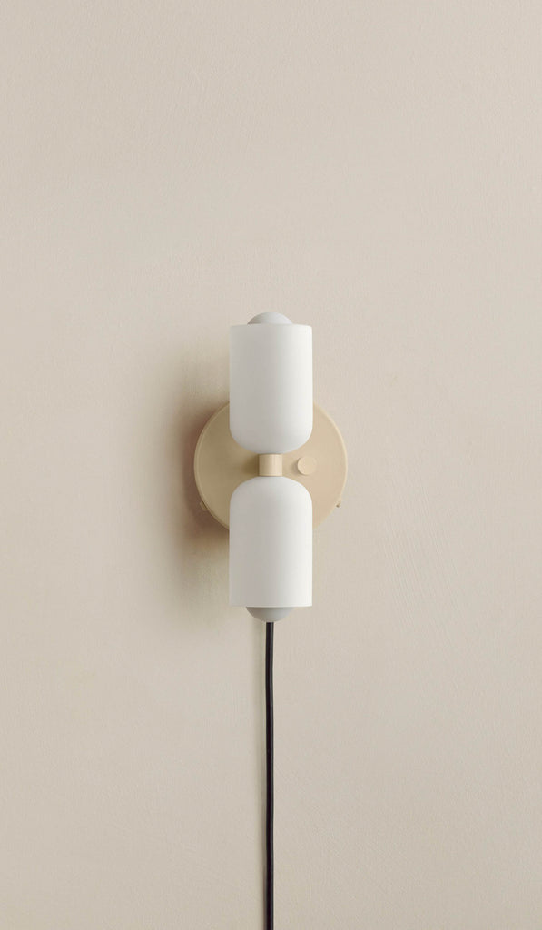 In Common With Enamel White Glass Up Down Sconce