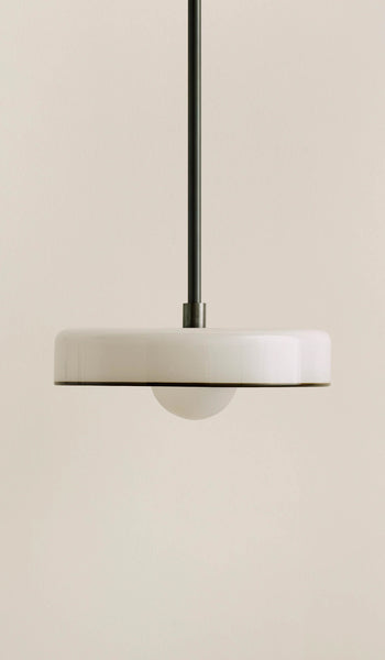 In Common With Opaline Glass Disc Pendant with Pistachio Rim