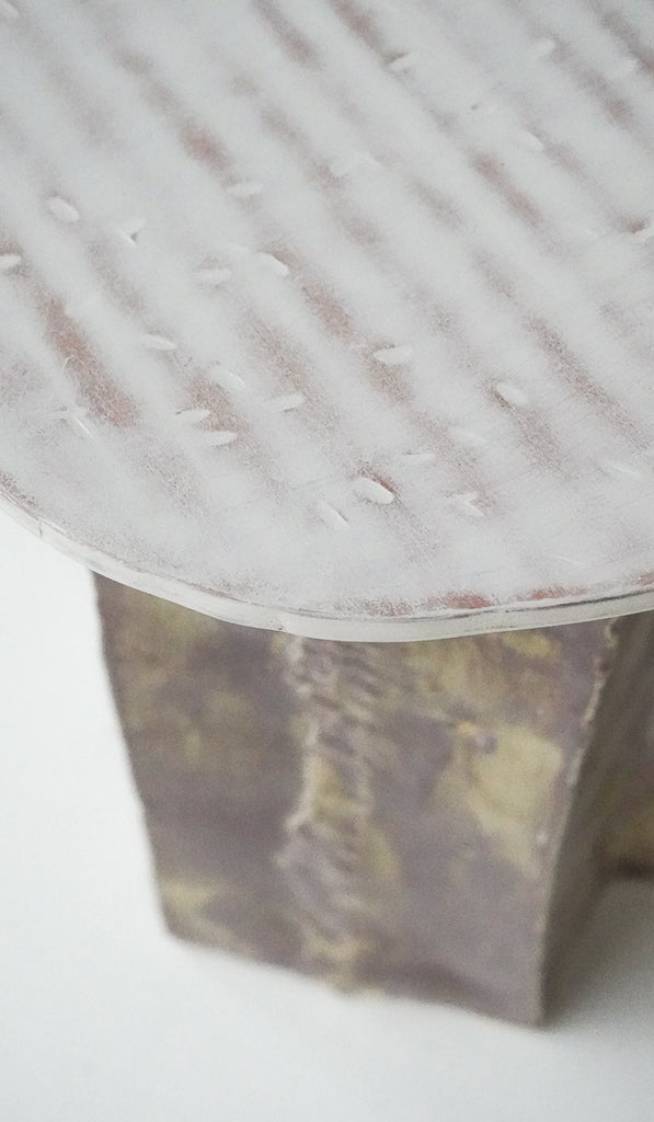 Jordan McDonald Faceted Ceramic Side Table with Blue Tile