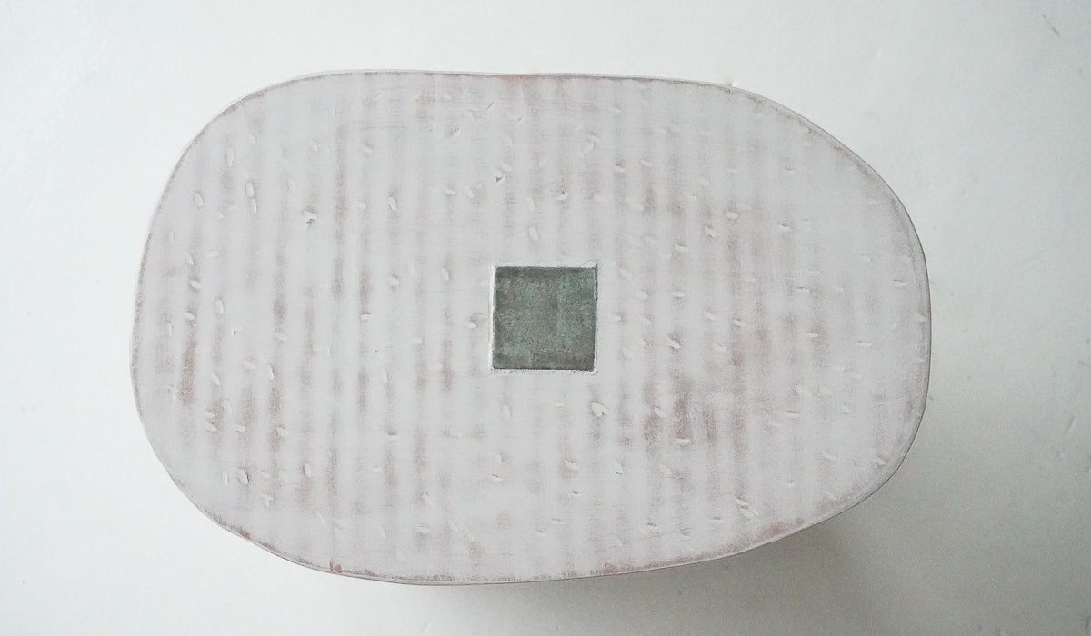 Jordan McDonald Faceted Ceramic Side Table with Blue Tile