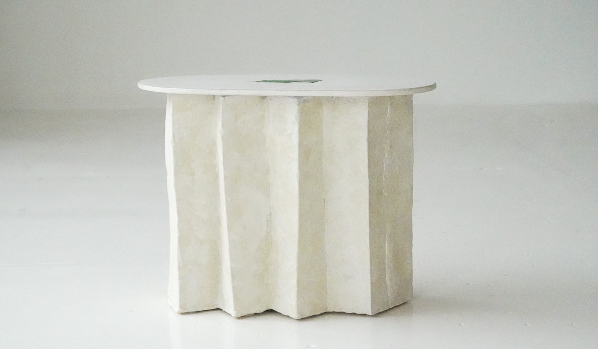 Jordan McDonald Faceted Ceramic Side Table with Green Tile