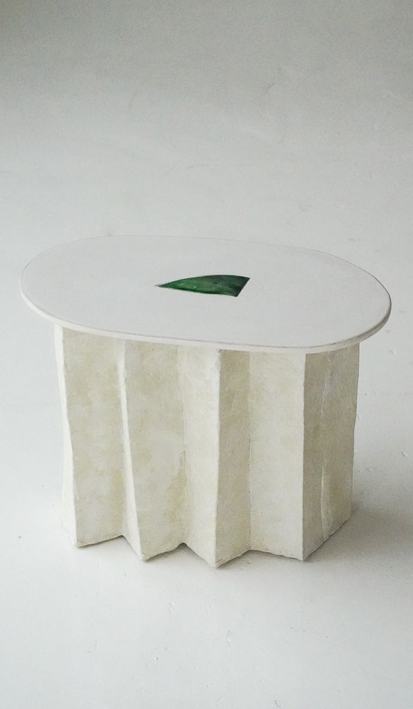 Jordan McDonald Faceted Ceramic Side Table with Green Tile