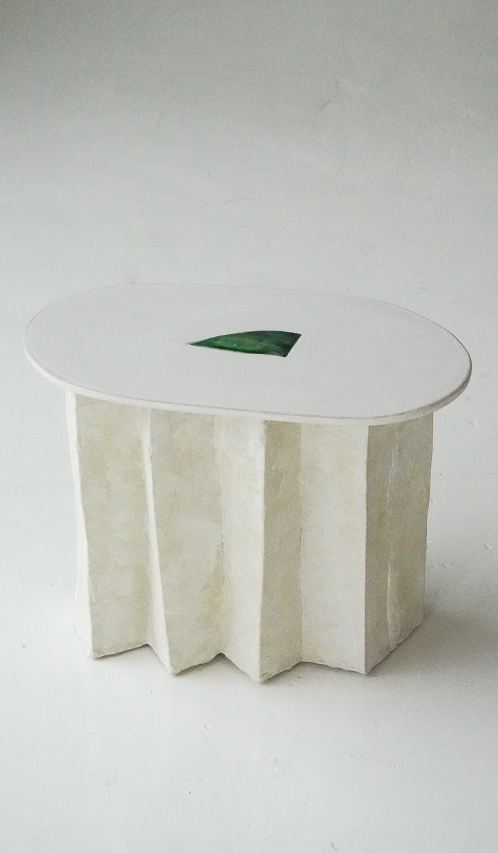 Jordan McDonald Faceted Ceramic Side Table with Green Tile