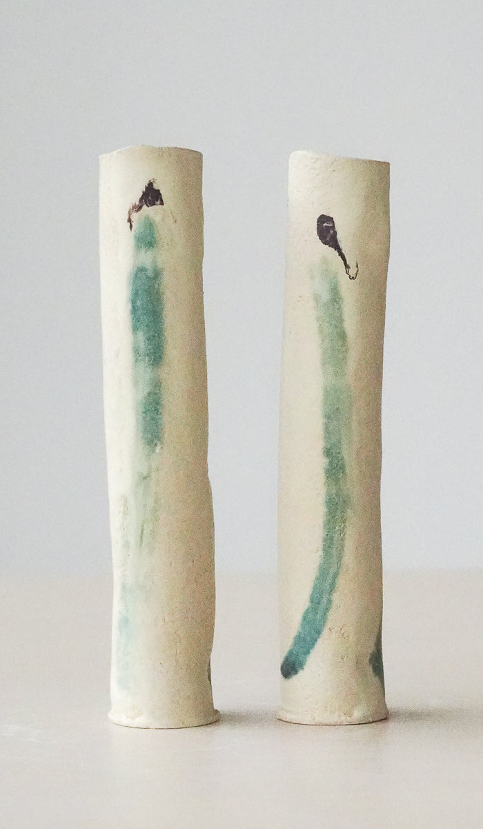 Jordan McDonald Pair of Cylinder Stem Vases