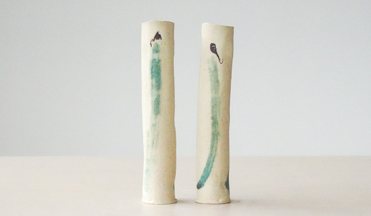 Jordan McDonald Pair of Cylinder Stem Vases