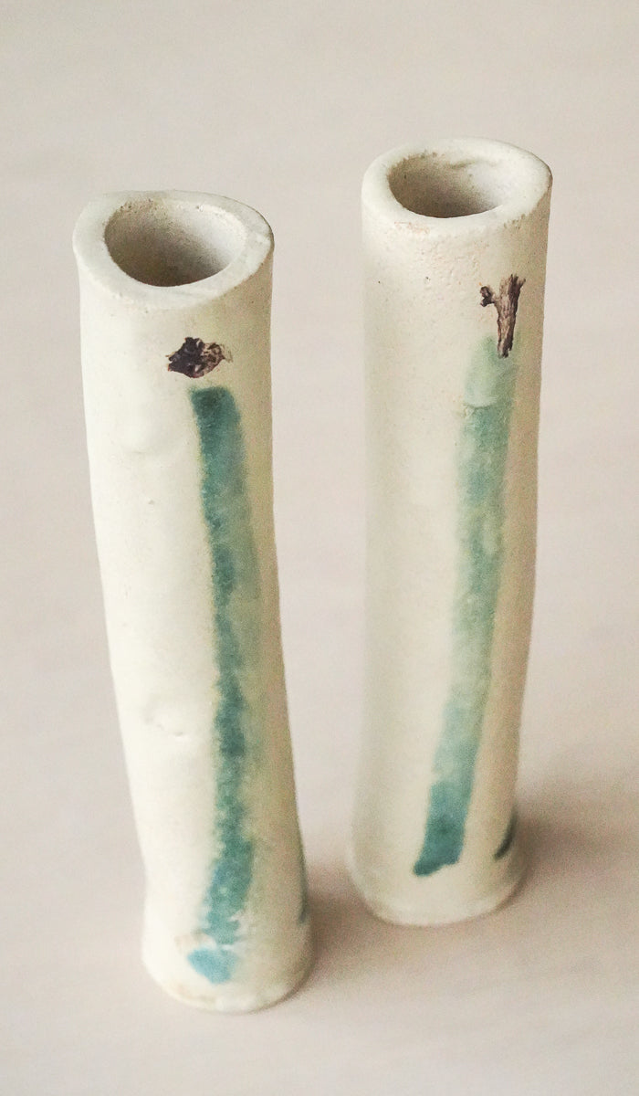 Jordan McDonald Pair of Cylinder Stem Vases