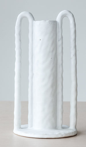 Giselle Hicks Matte White Cylinder with Coil Handles