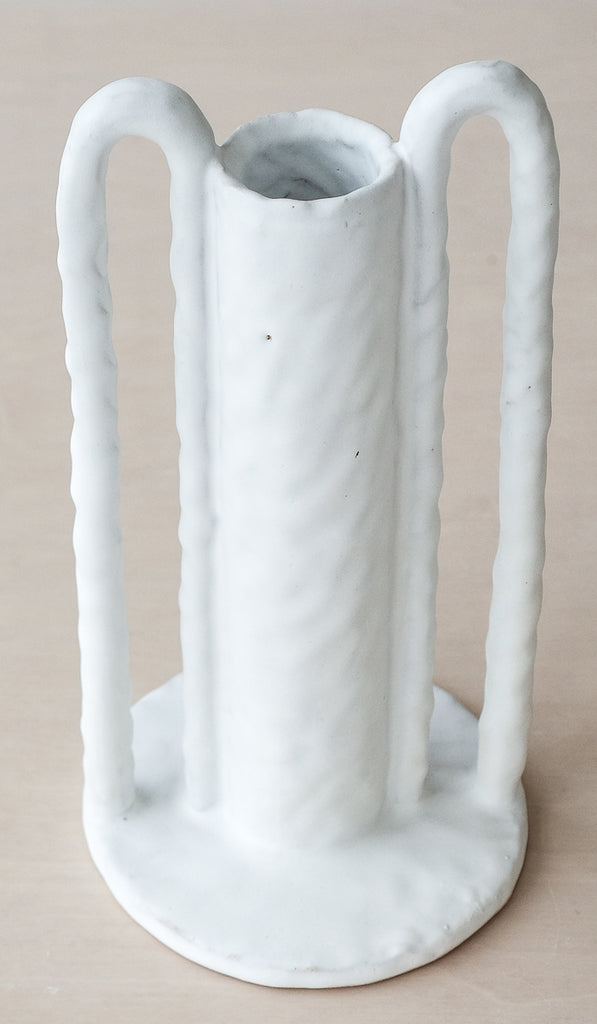 Giselle Hicks Matte White Cylinder with Coil Handles